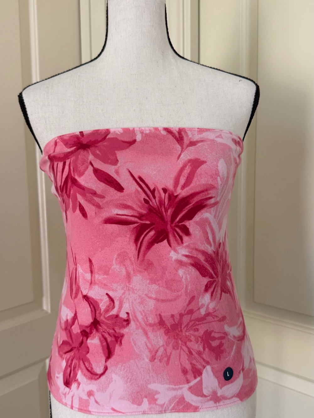 Reversible Strapless Pink Floral Tube Top